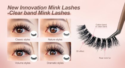 New Innovation Mink Lashes | Clear band Mink Lashes In HFT Lash Factory